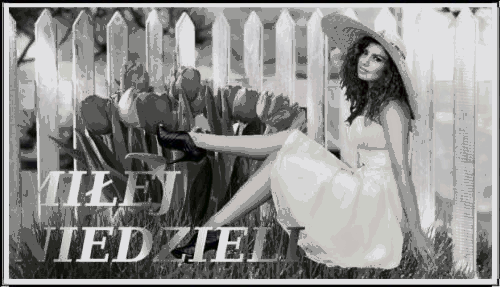 Miłej niedzieli kobieta w kapeluszu